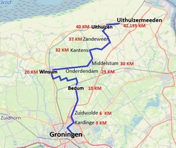 Route Groningen Marathon 