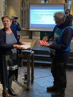 George Huitema was de wandelaar die de meeste stempels heeft verzameld en die ook bijna alle molenvragen goed heeft beantwoord.